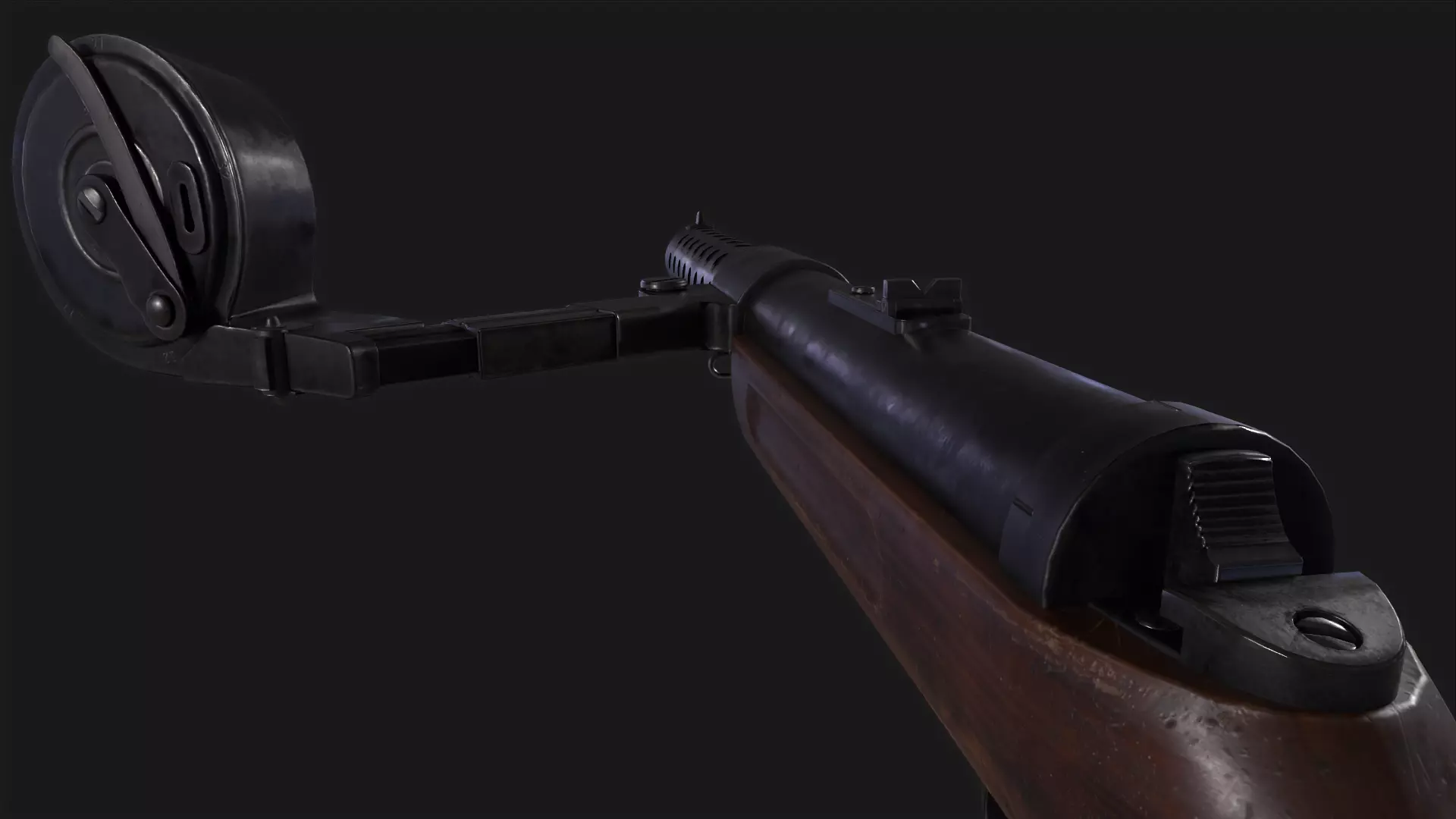 MP18 Submachine Gun Low-poly 3D model_7