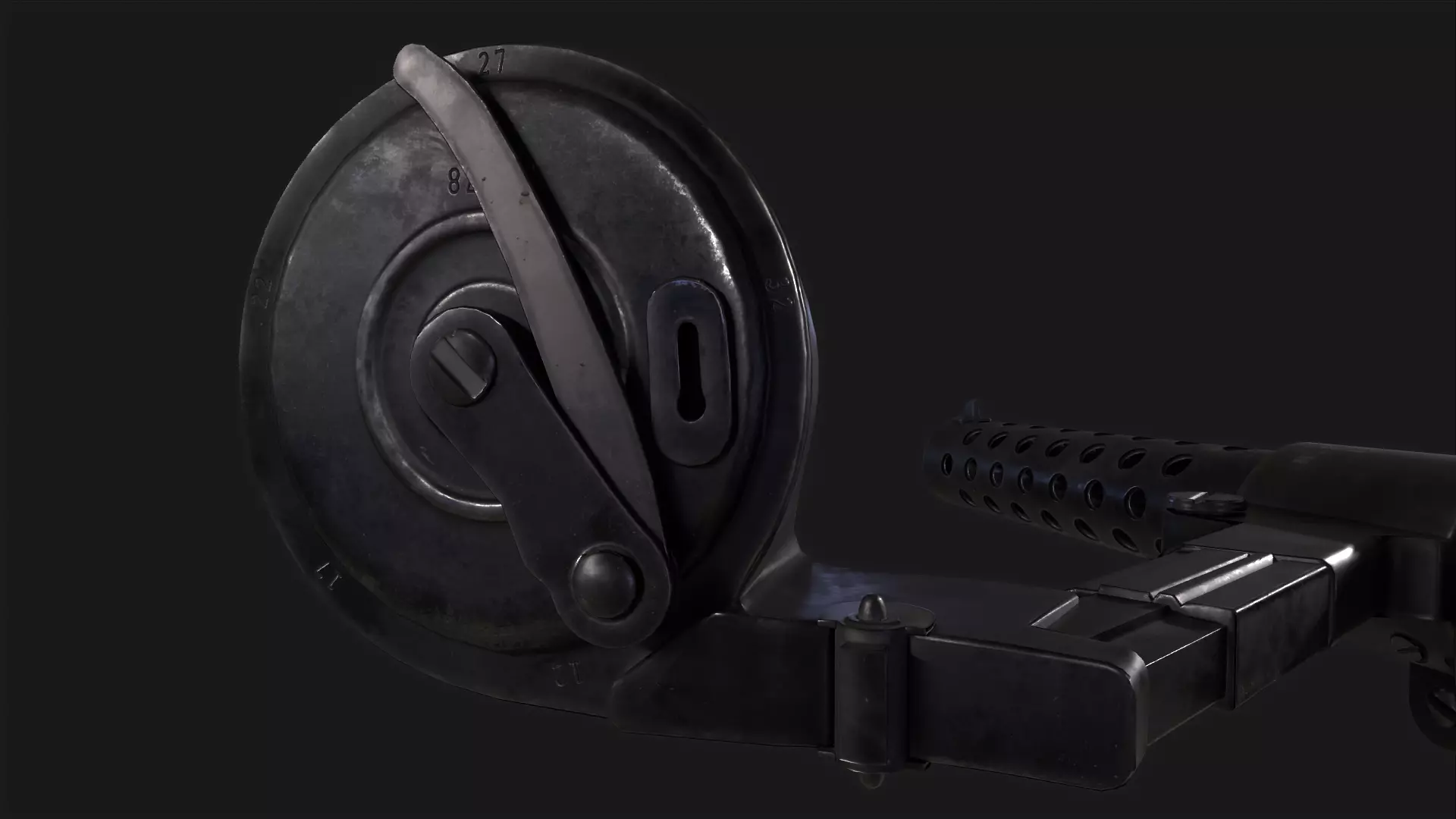 MP18 Submachine Gun Low-poly 3D model_6