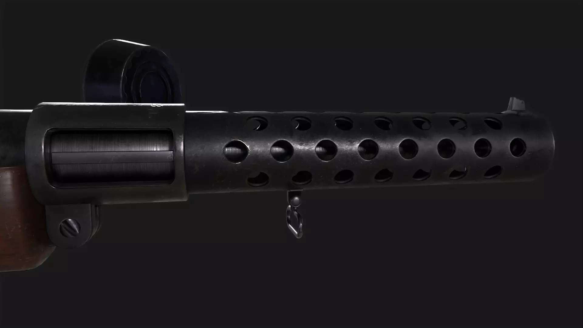 MP18 Submachine Gun Low-poly 3D model_4