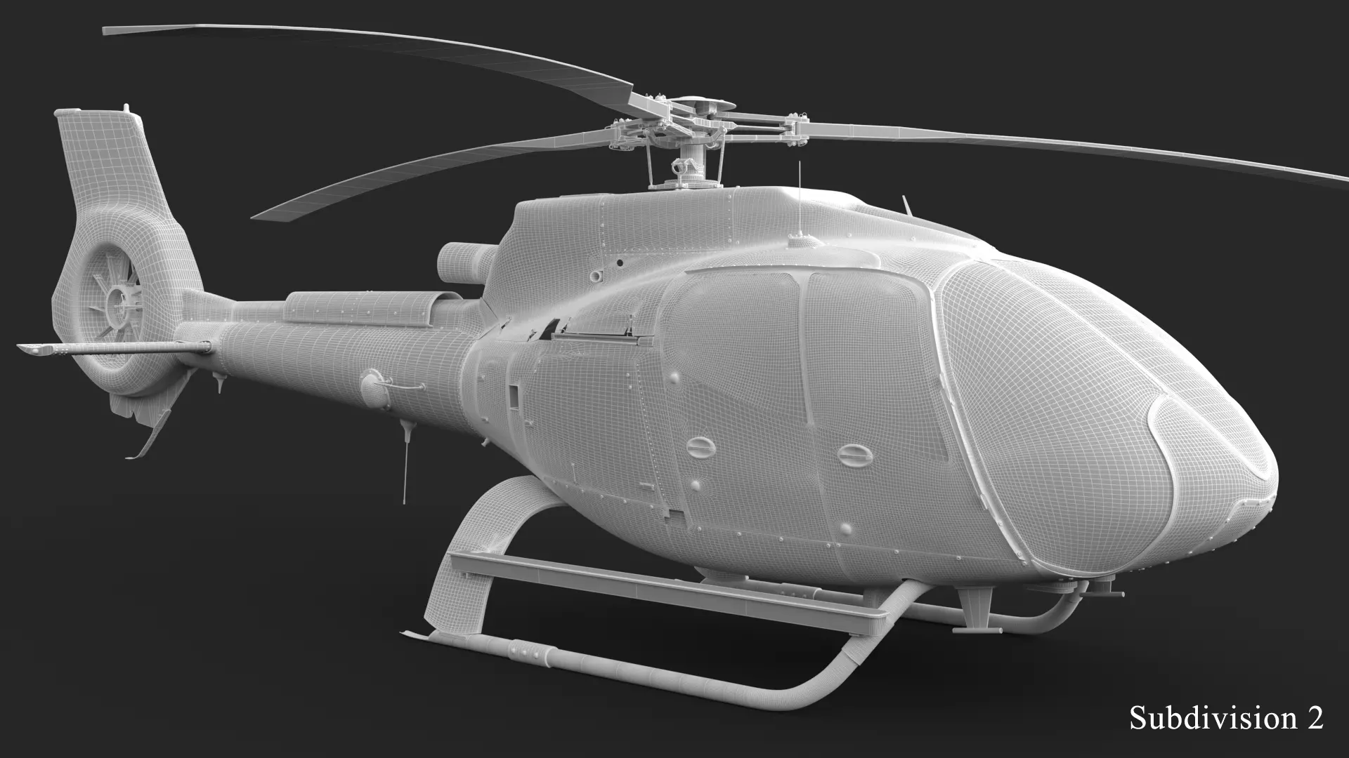 Airbus H130 High Detail 3ds max Vray 3D model_67