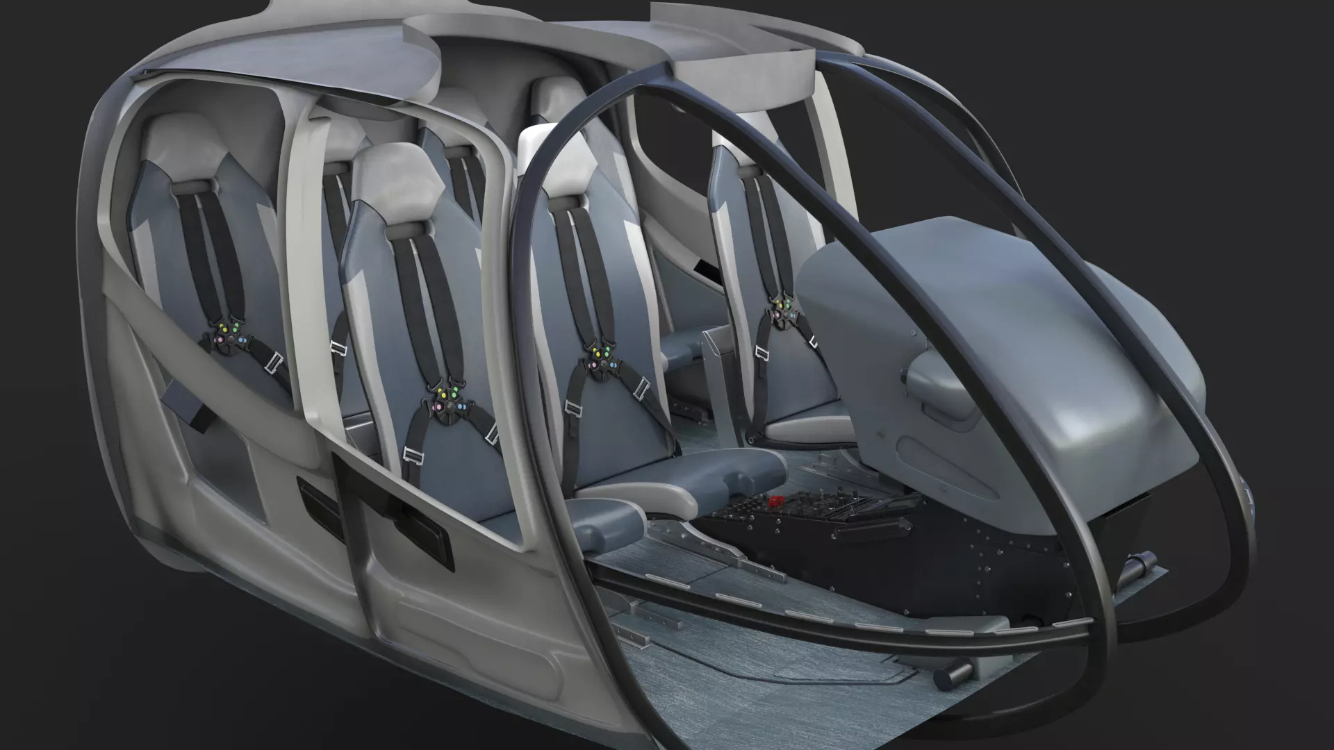 Airbus H130 High Detail 3ds max Vray 3D model_56