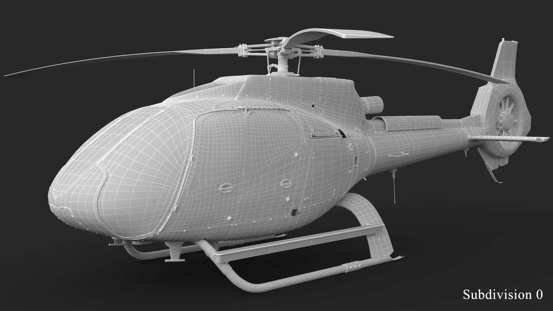 Airbus H130 High Detail 3ds max Vray 3D model_62