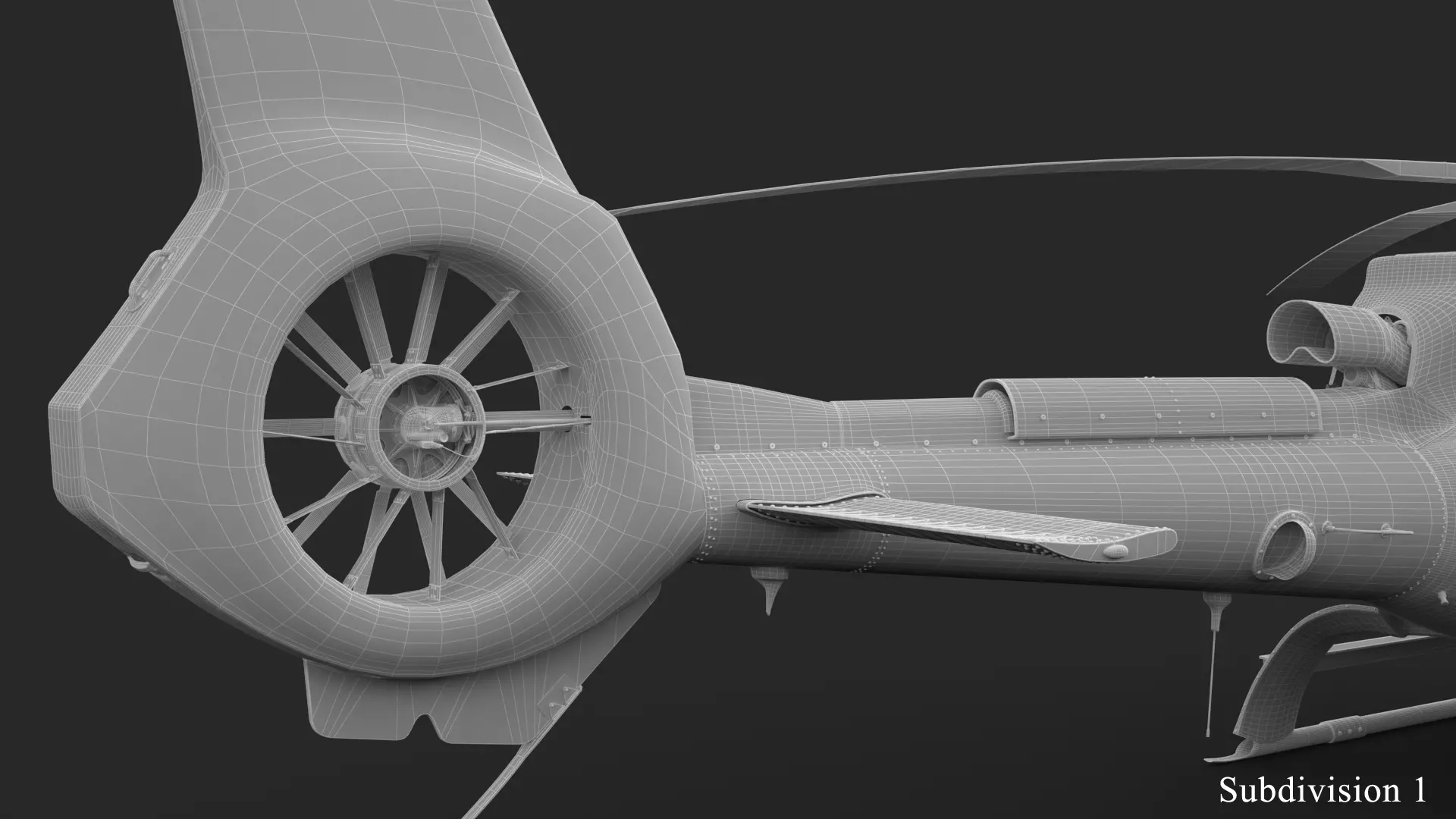 Airbus H130 High Detail 3ds max Vray 3D model_69