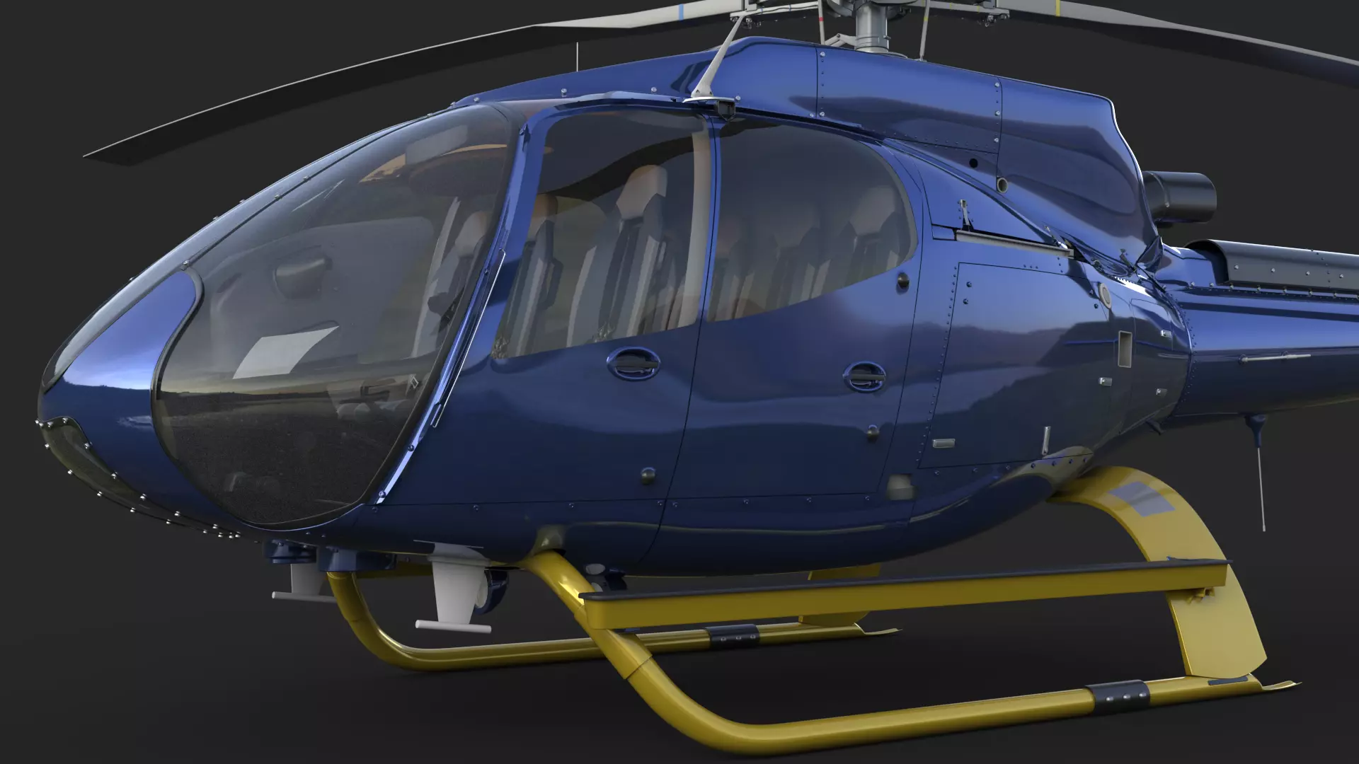 Airbus H130 High Detail 3ds max Vray 3D model_16