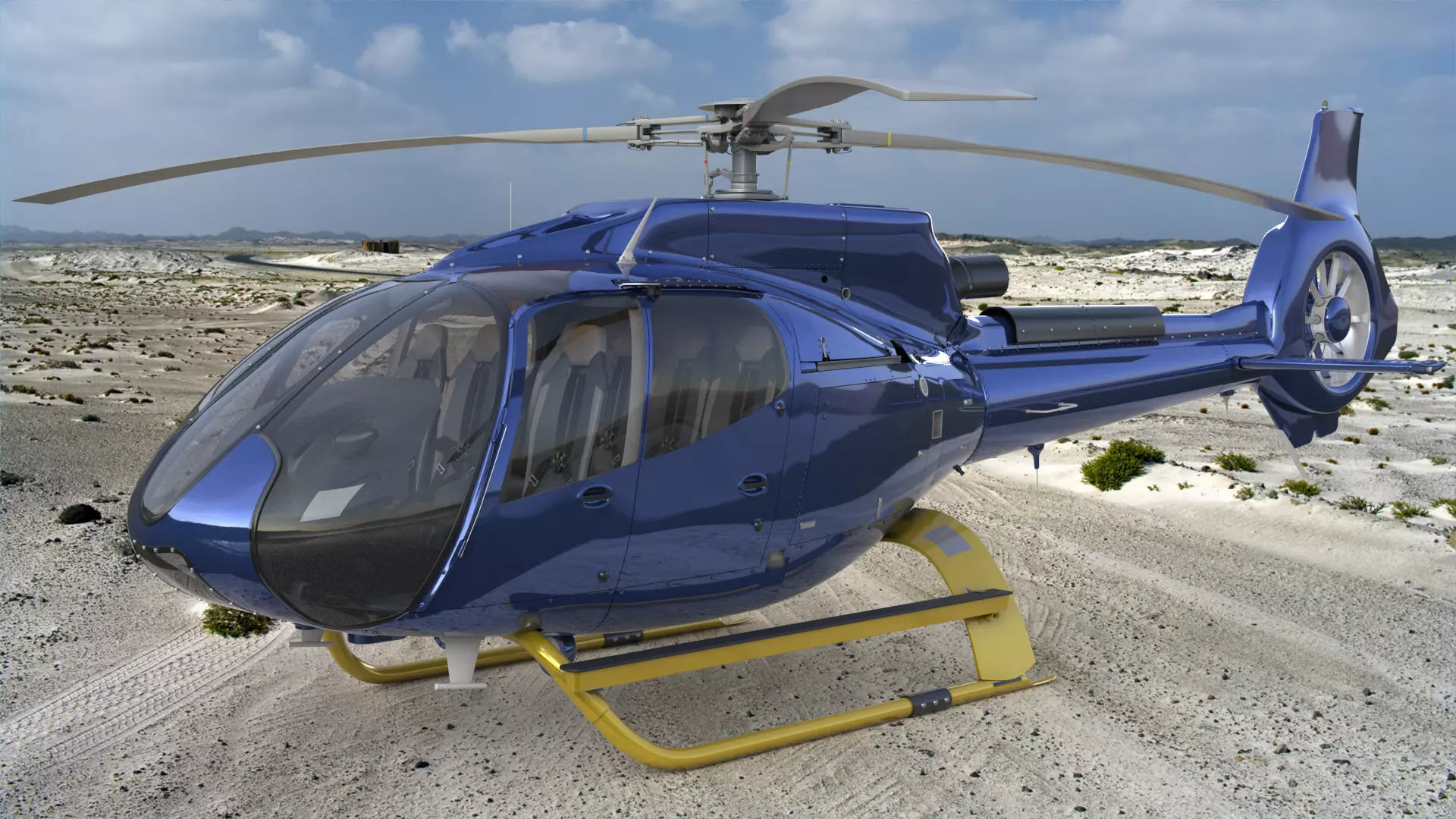 Airbus H130 High Detail 3ds max Vray 3D model_5