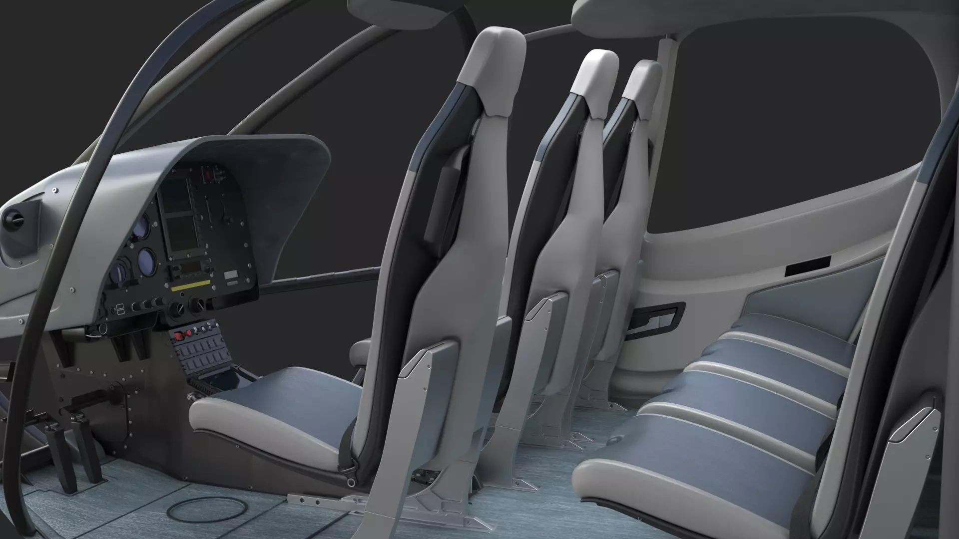 Airbus H130 High Detail 3ds max Vray 3D model_57