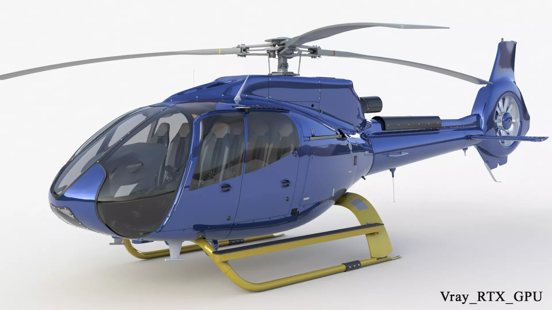 Airbus H130 High Detail 3ds max Vray 3D model_9