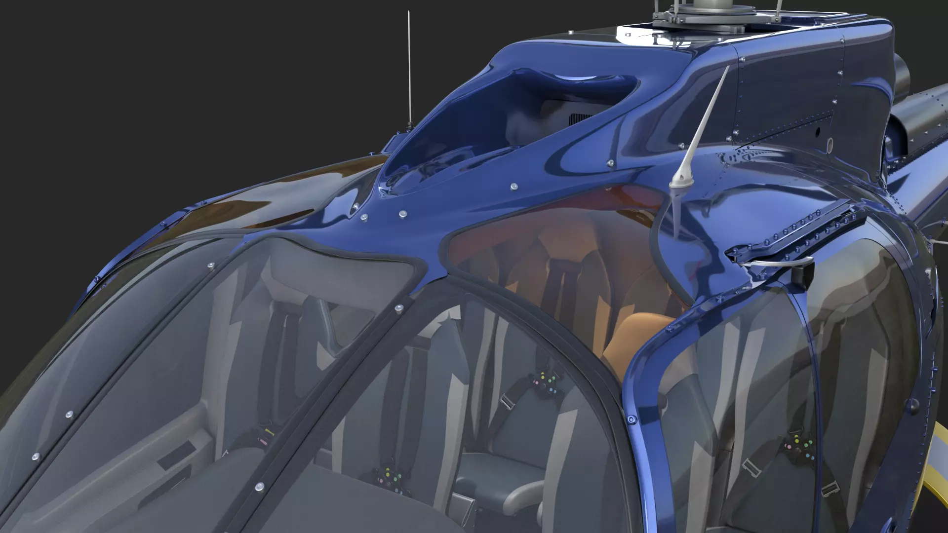 Airbus H130 High Detail 3ds max Vray 3D model_42