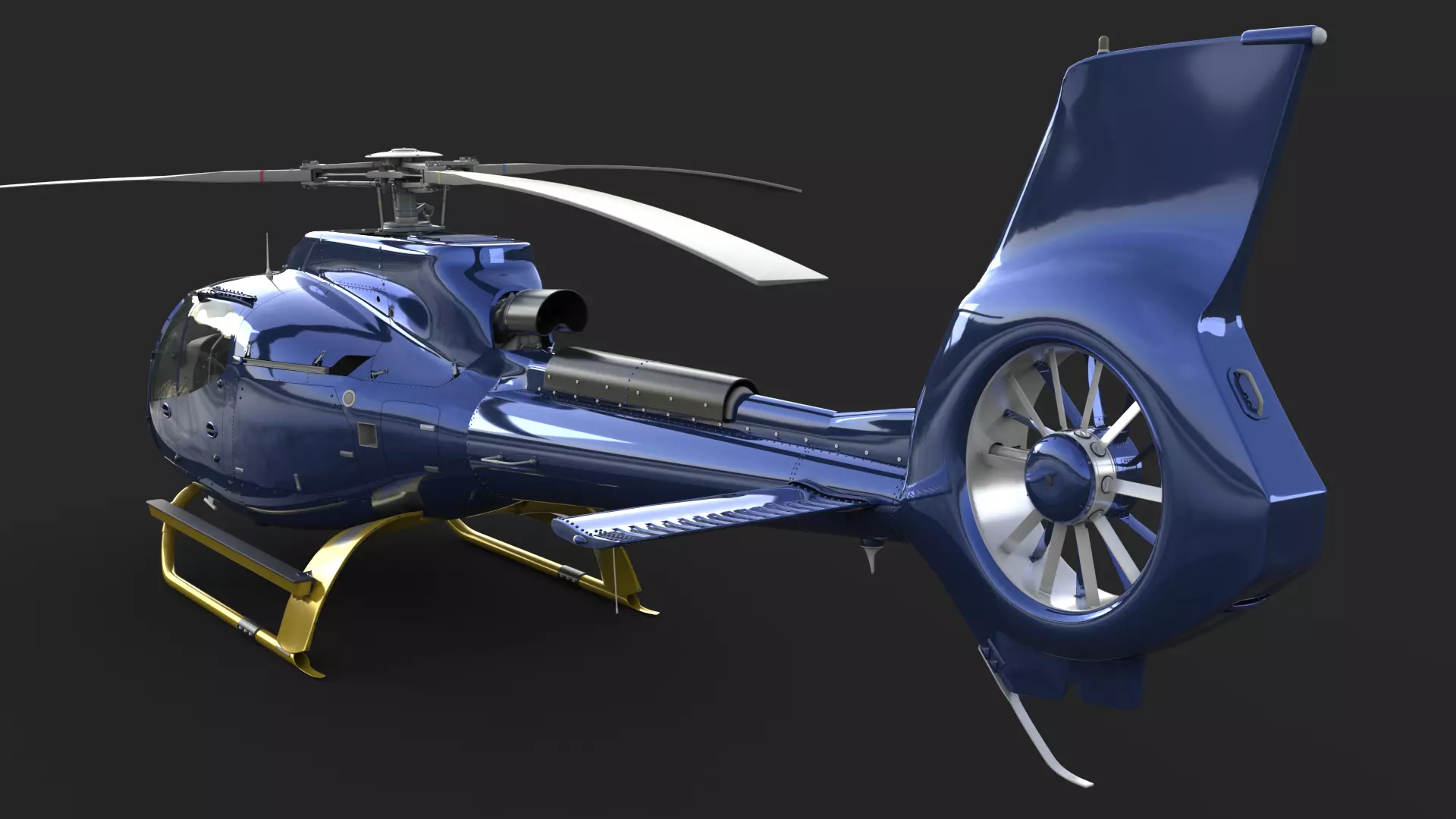 Airbus H130 High Detail 3ds max Vray 3D model_35