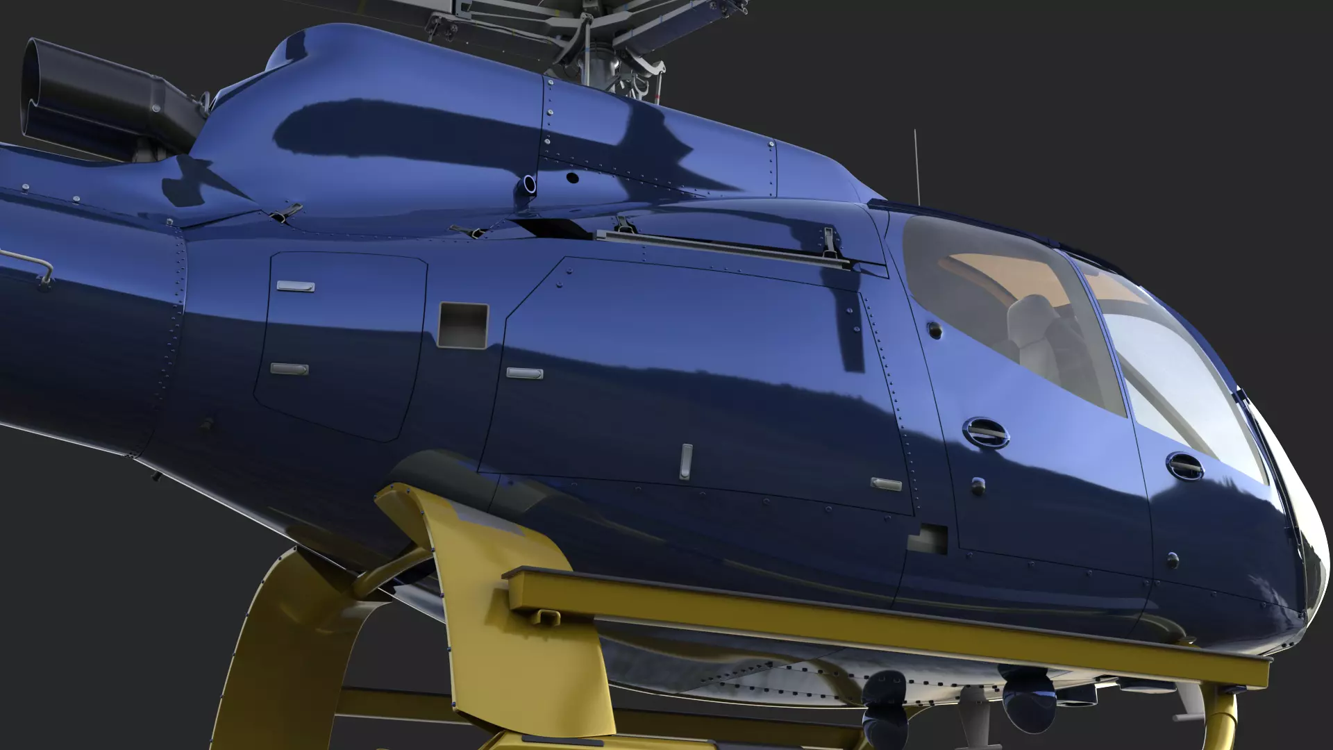 Airbus H130 High Detail 3ds max Vray 3D model_40