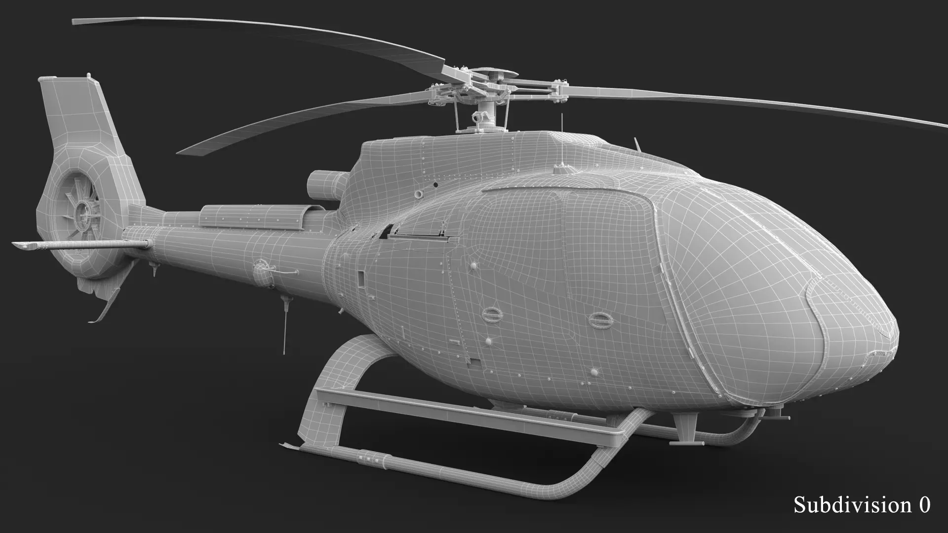 Airbus H130 High Detail 3ds max Vray 3D model_65