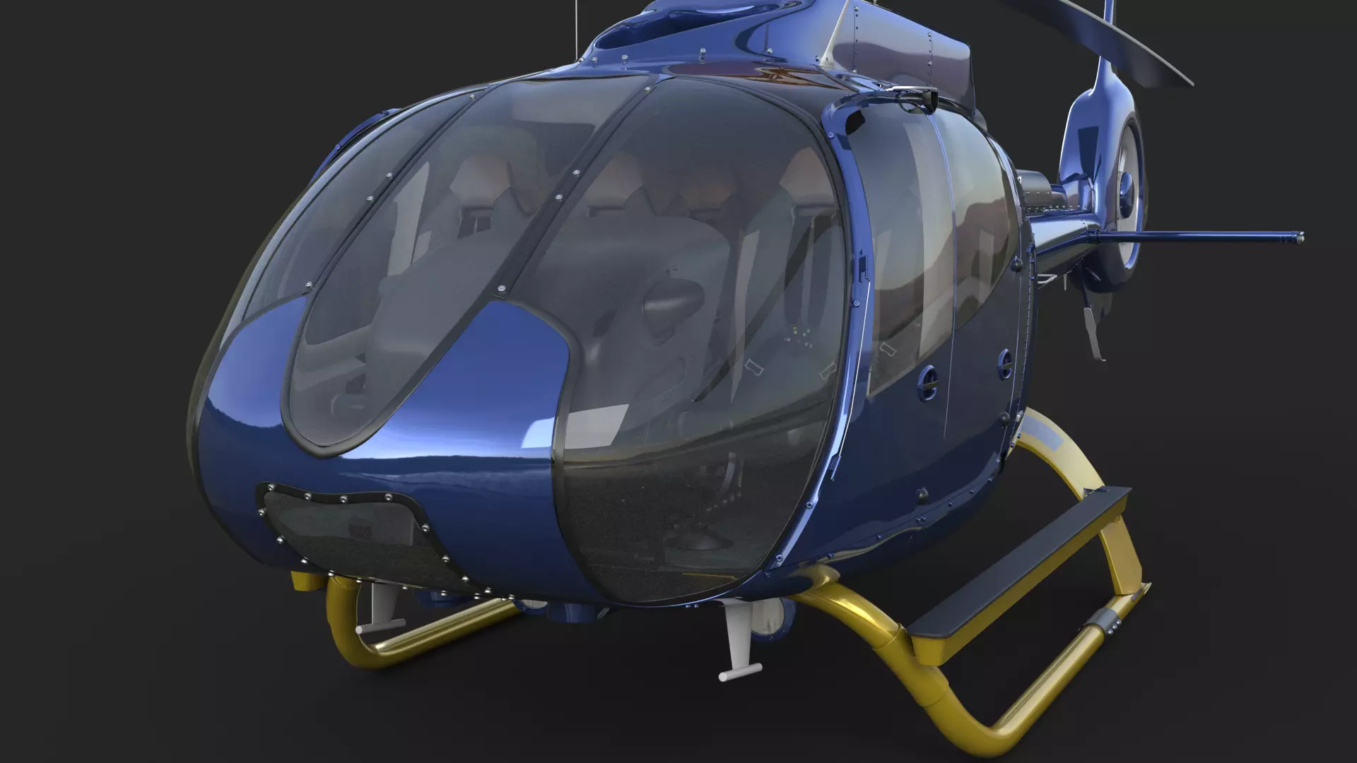 Airbus H130 High Detail 3ds max Vray 3D model_15