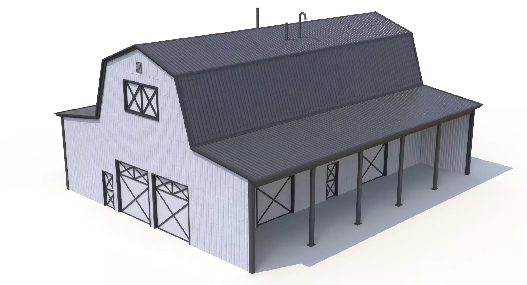 2 Farm Buildings PBR 3D Model Collection_1