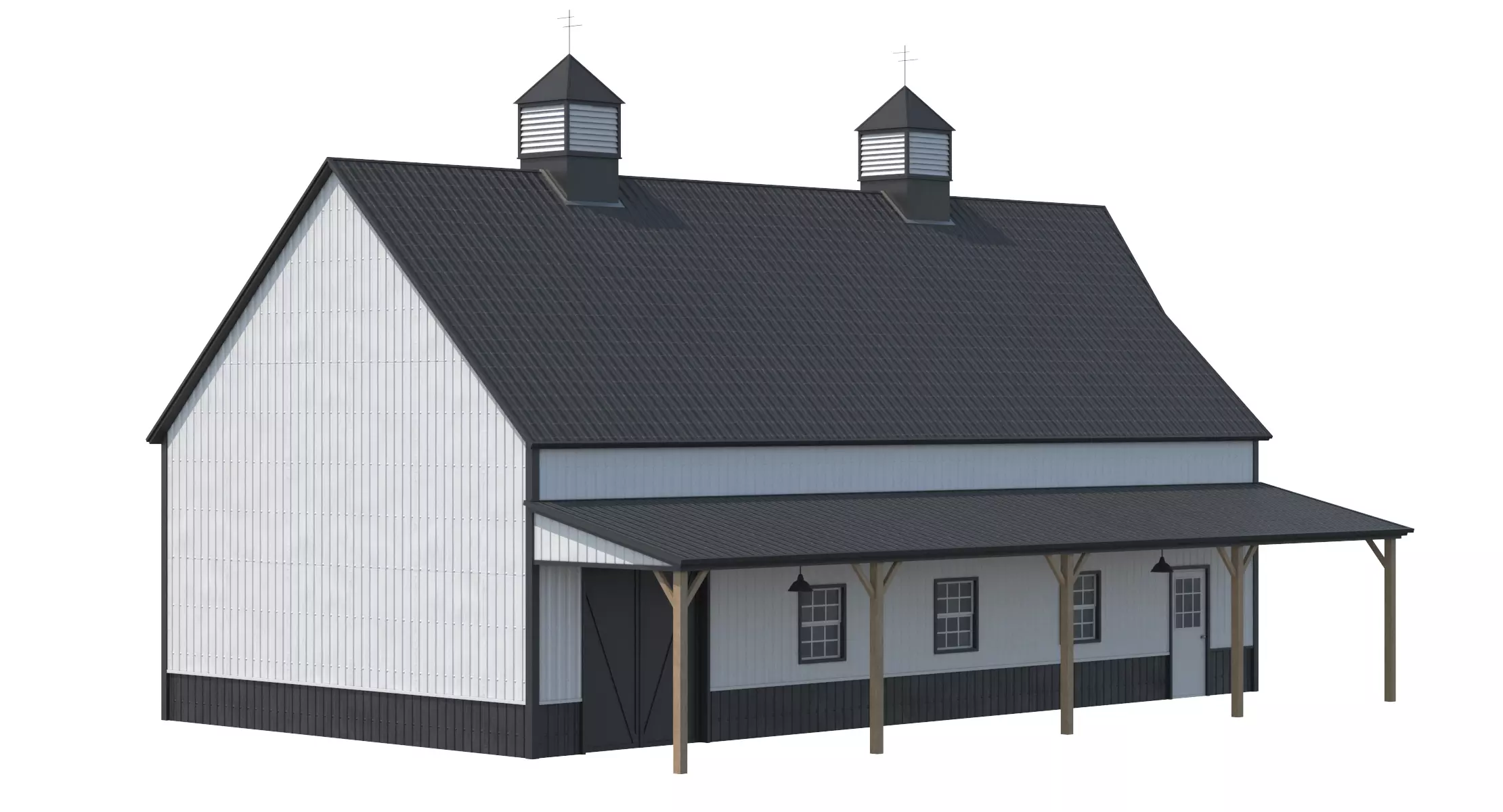 2 Farm Buildings PBR 3D Model Collection_11