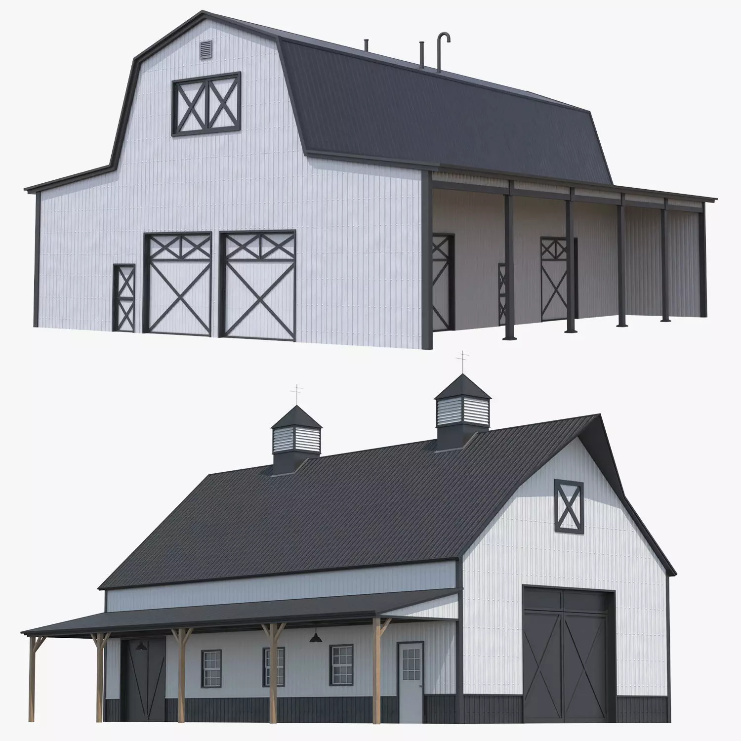2 Farm Buildings PBR 3D Model Collection_0