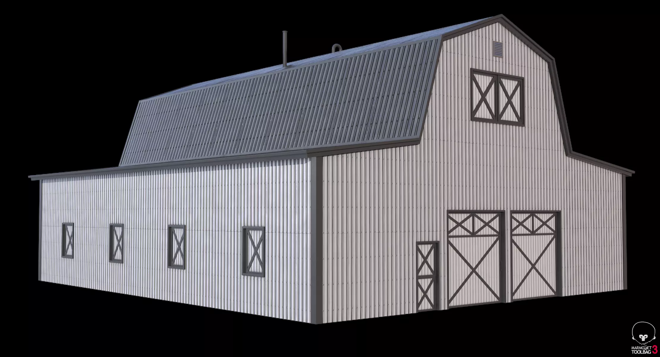 2 Farm Buildings PBR 3D Model Collection_5