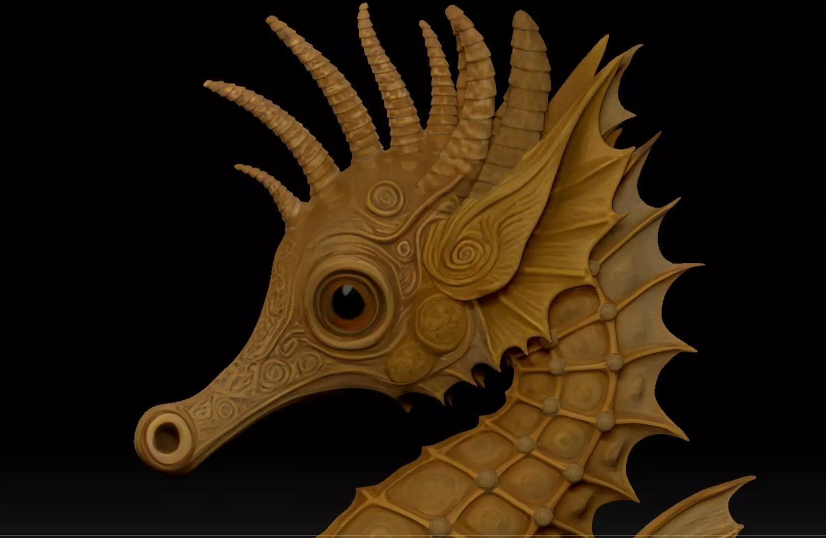 seahorse 3D print model_4