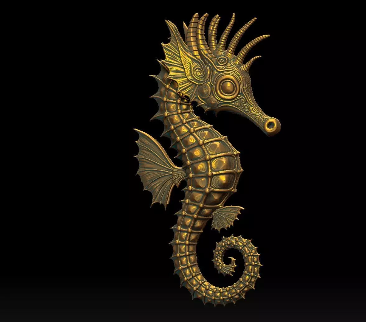 seahorse 3D print model_6
