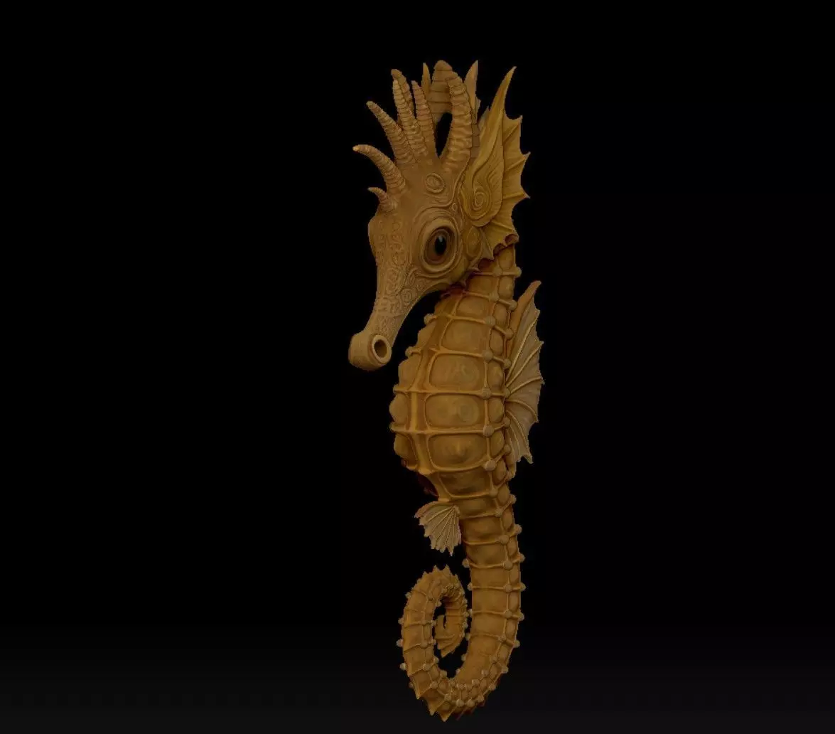 seahorse 3D print model_1
