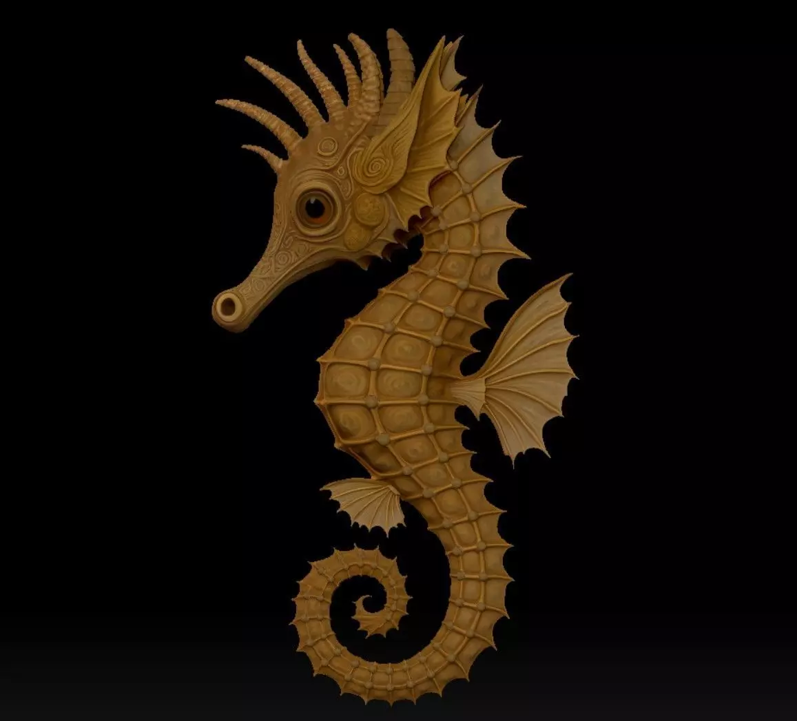 seahorse 3D print model_0