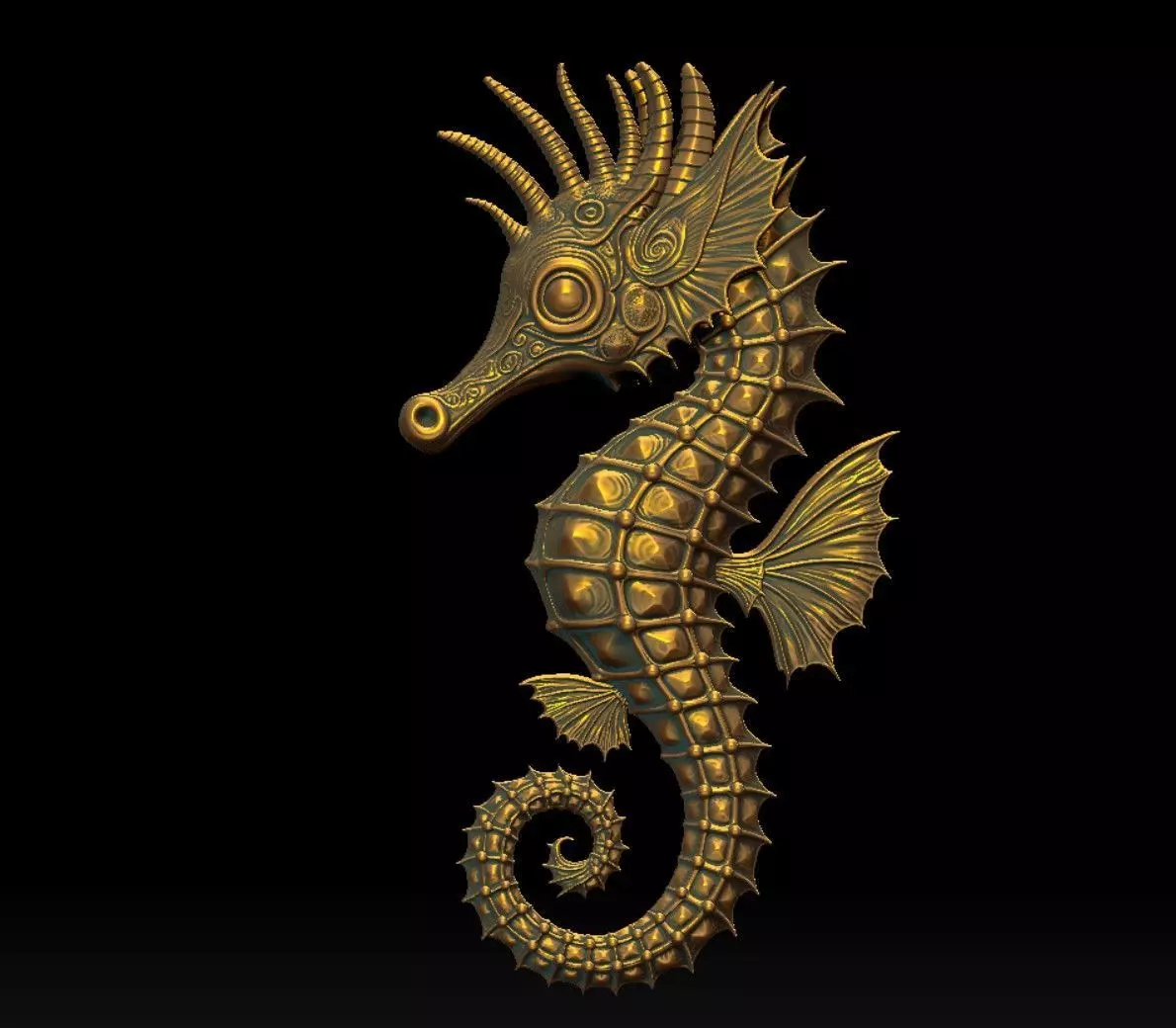 seahorse 3D print model_5