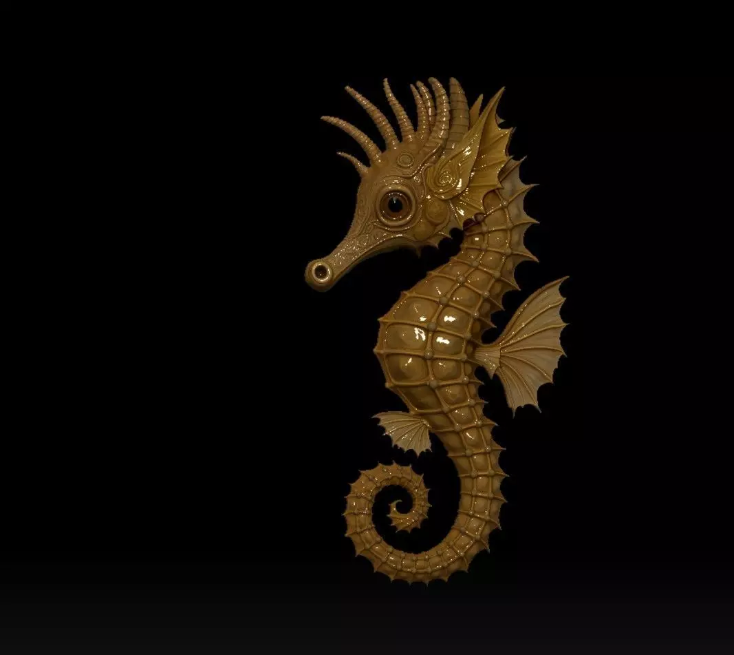 seahorse 3D print model_10