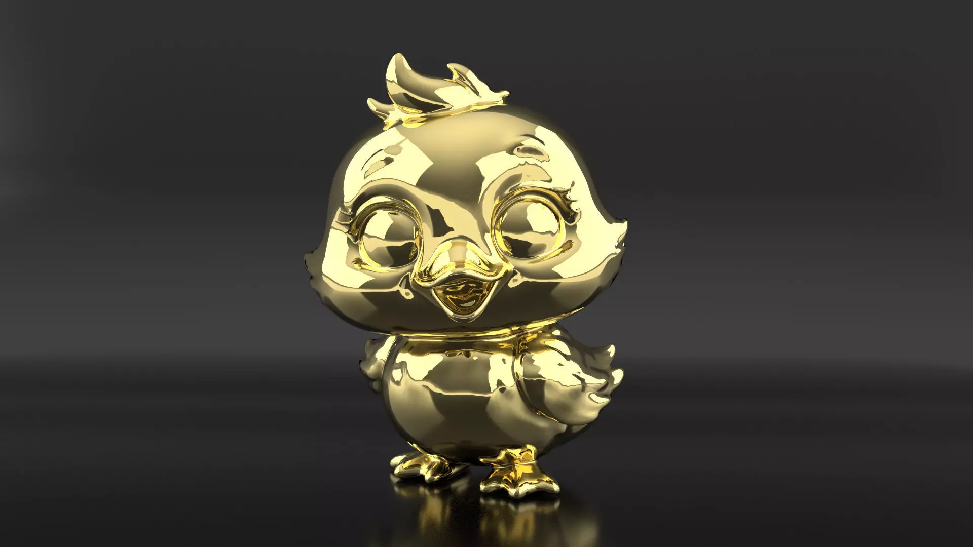 Baby Bird Gold 3D Model 3D print model_0