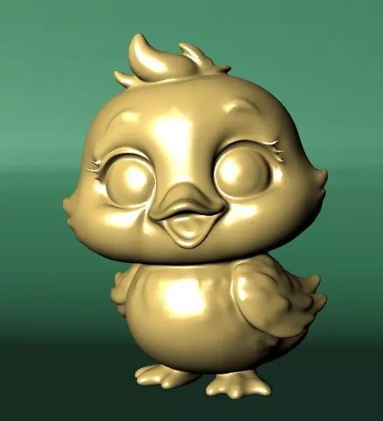 Baby Bird Gold 3D Model 3D print model_2