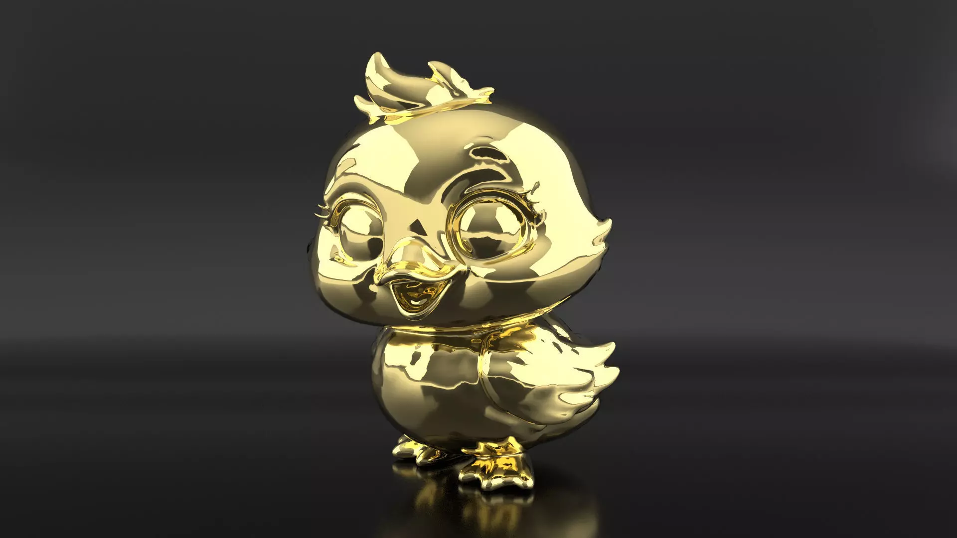 Baby Bird Gold 3D Model 3D print model_1