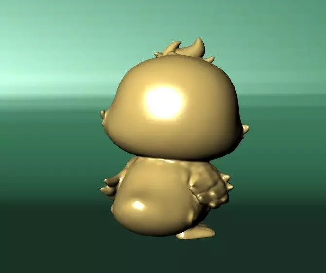 Baby Bird Gold 3D Model 3D print model_4