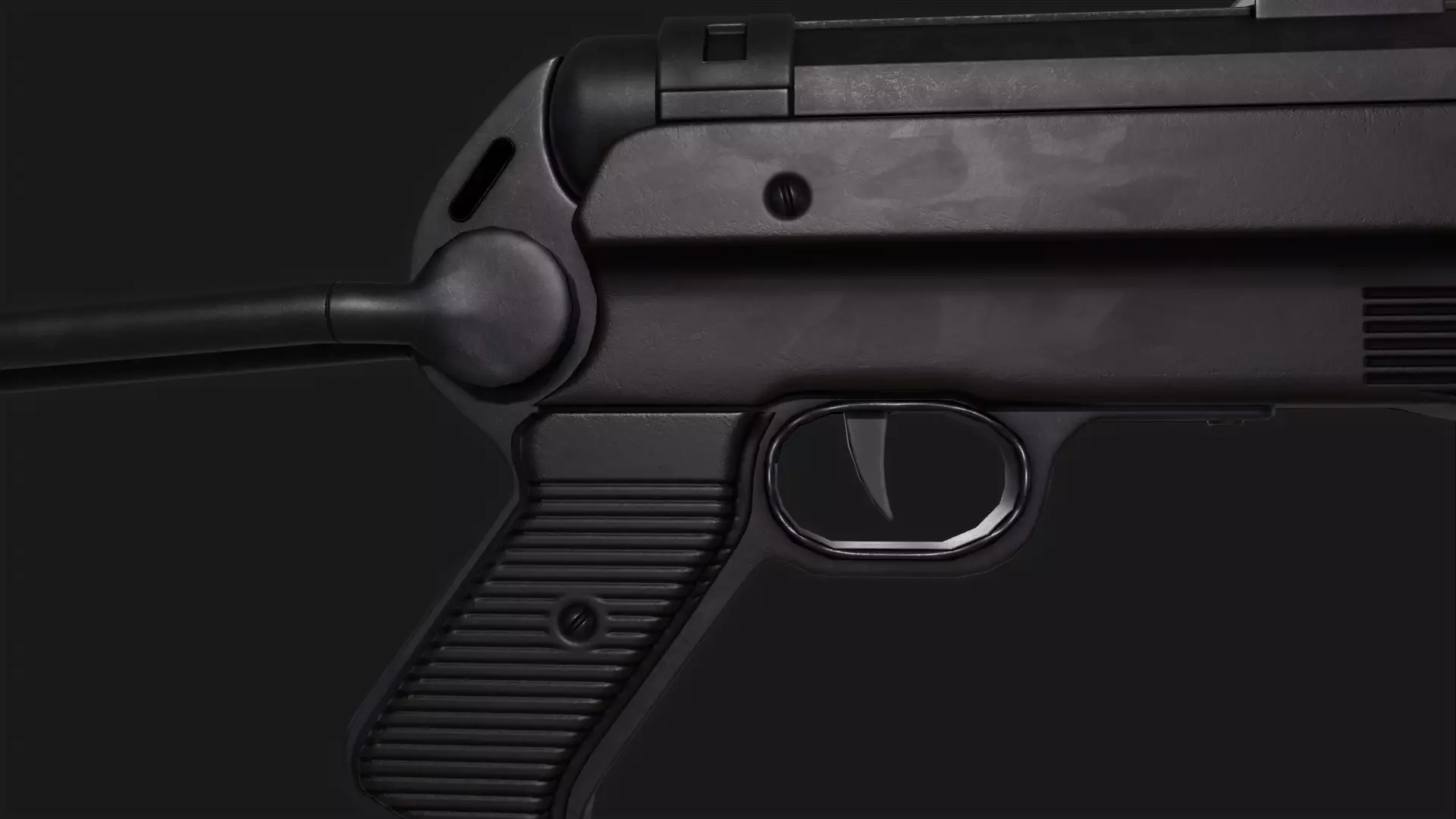 MP40 Submachine Gun Low-poly 3D model_5