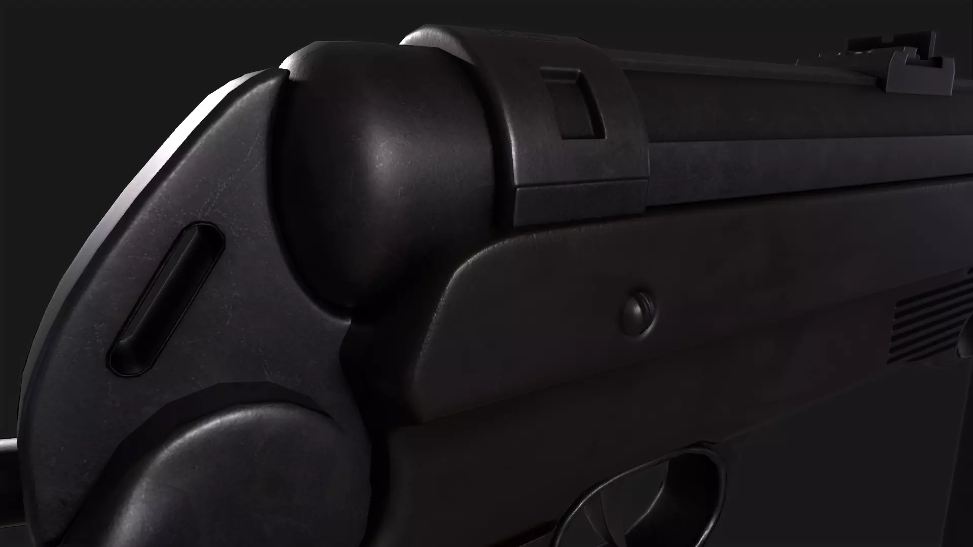 MP40 Submachine Gun Low-poly 3D model_8