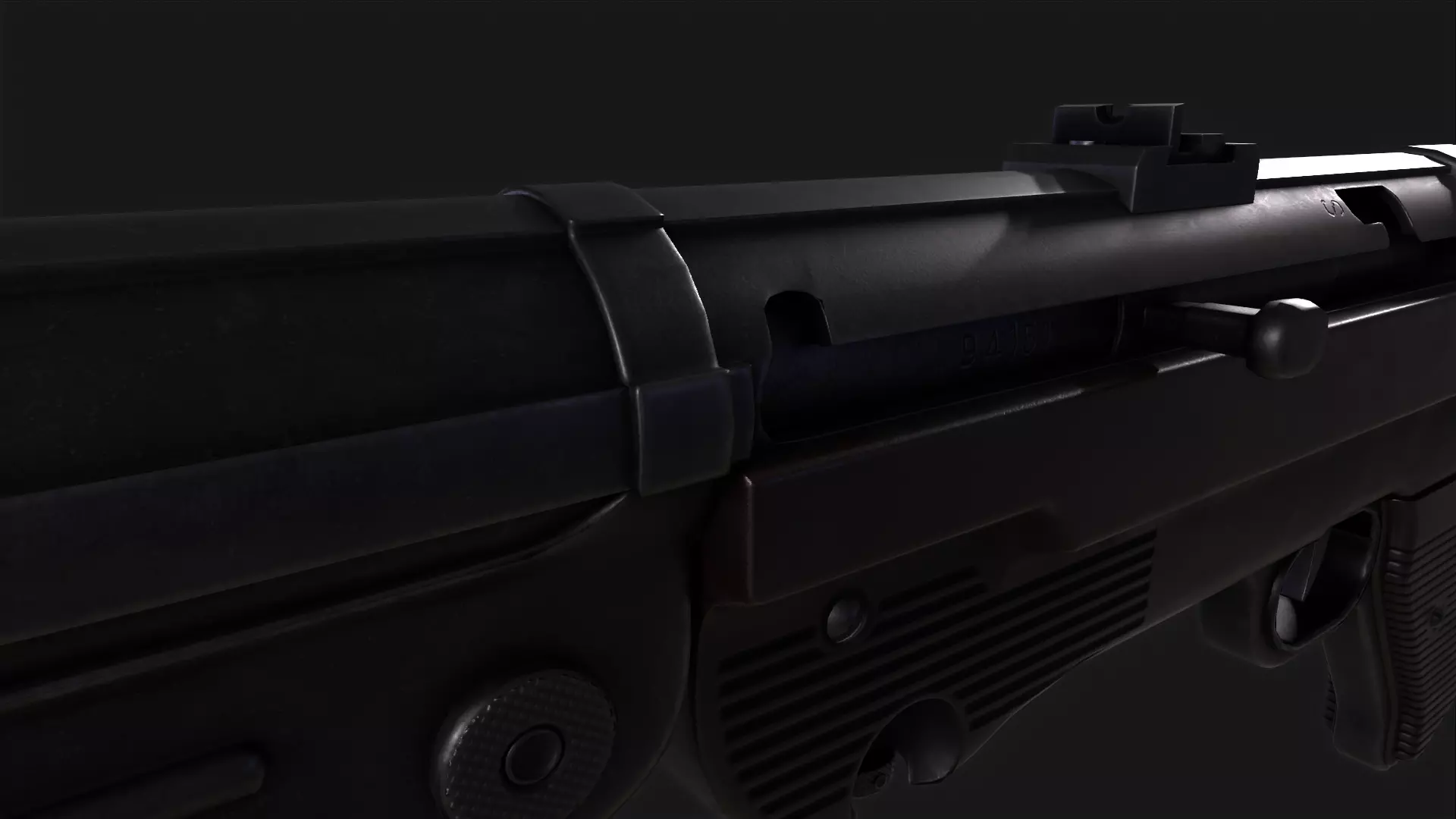 MP40 Submachine Gun Low-poly 3D model_9