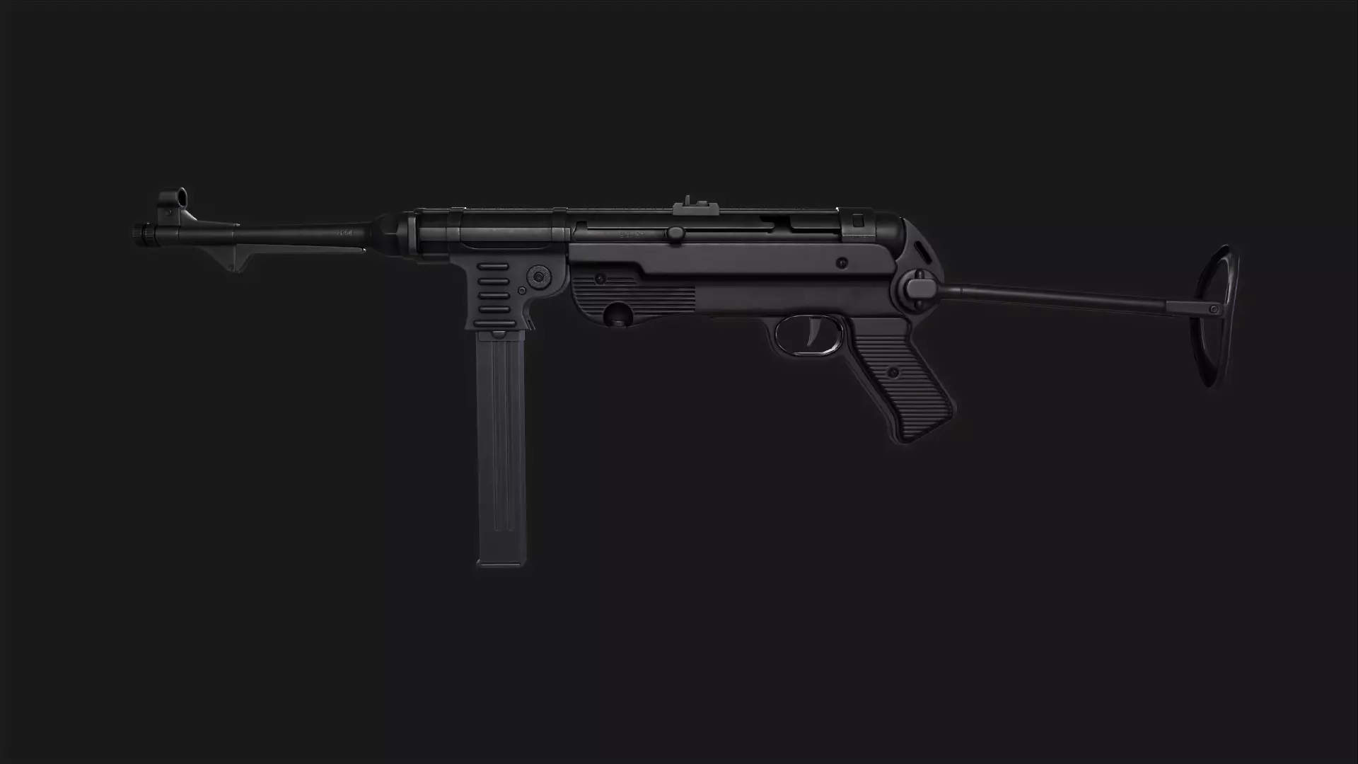 MP40 Submachine Gun Low-poly 3D model_2