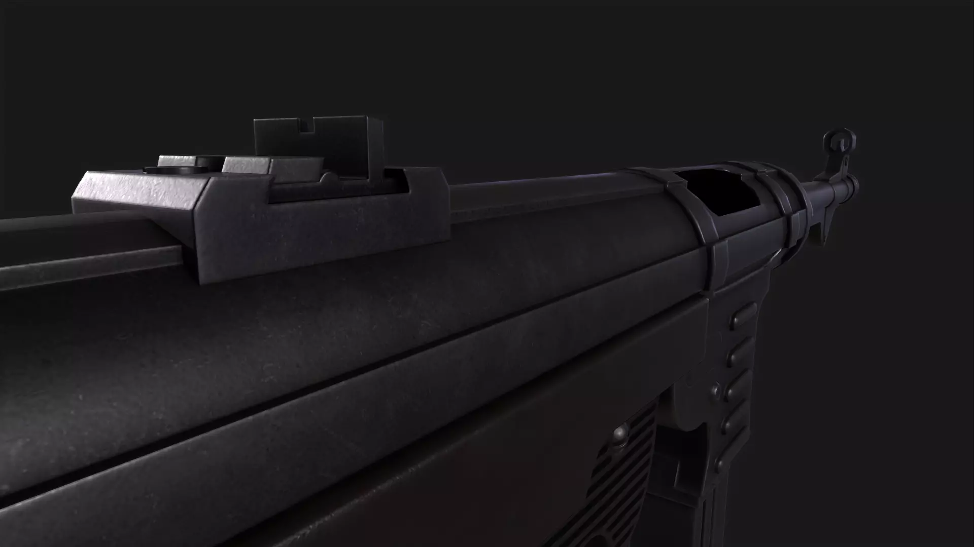 MP40 Submachine Gun Low-poly 3D model_7