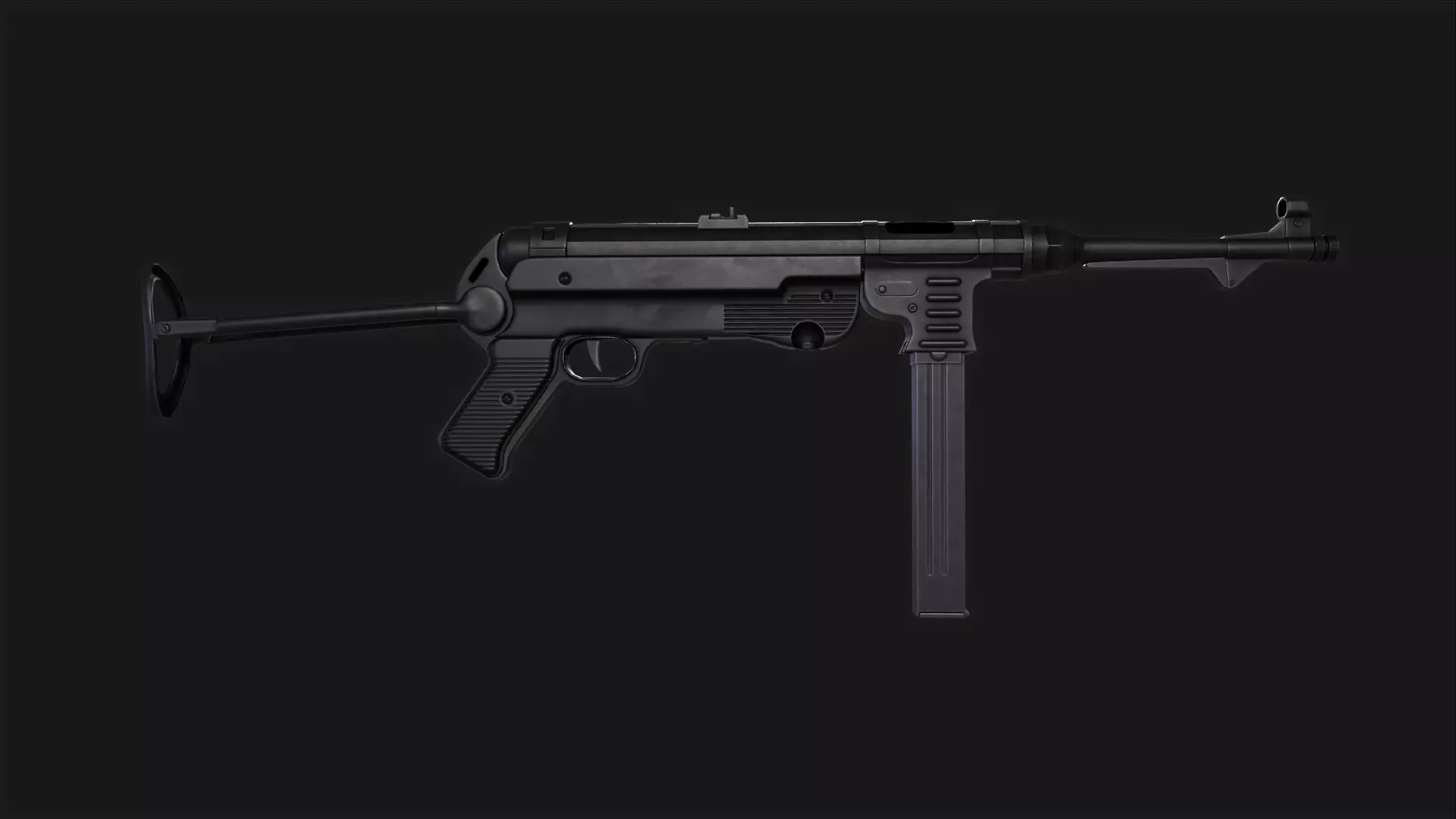 MP40 Submachine Gun Low-poly 3D model_0
