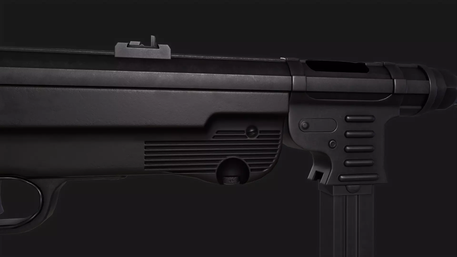 MP40 Submachine Gun Low-poly 3D model_3