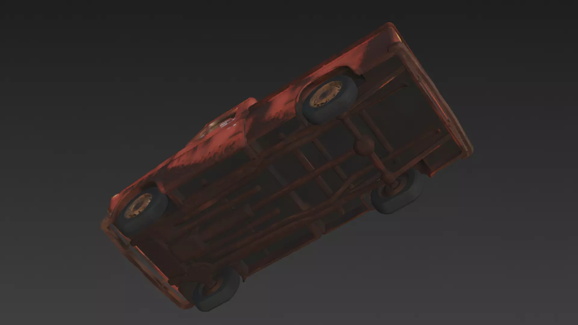Abandoned Rusty Truck 3D Model PBR Low-poly 3D model_5