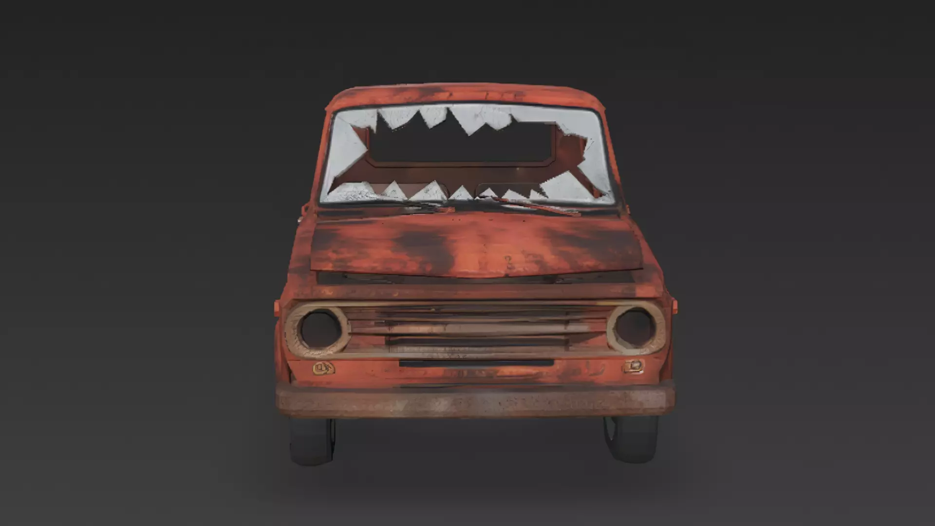 Abandoned Rusty Truck 3D Model PBR Low-poly 3D model_1