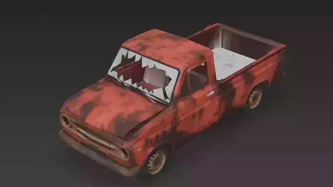 Abandoned Rusty Truck 3D Model PBR Low-poly 3D model Abandoned Rusty Truck 3D Model PBR Low-poly 3D model