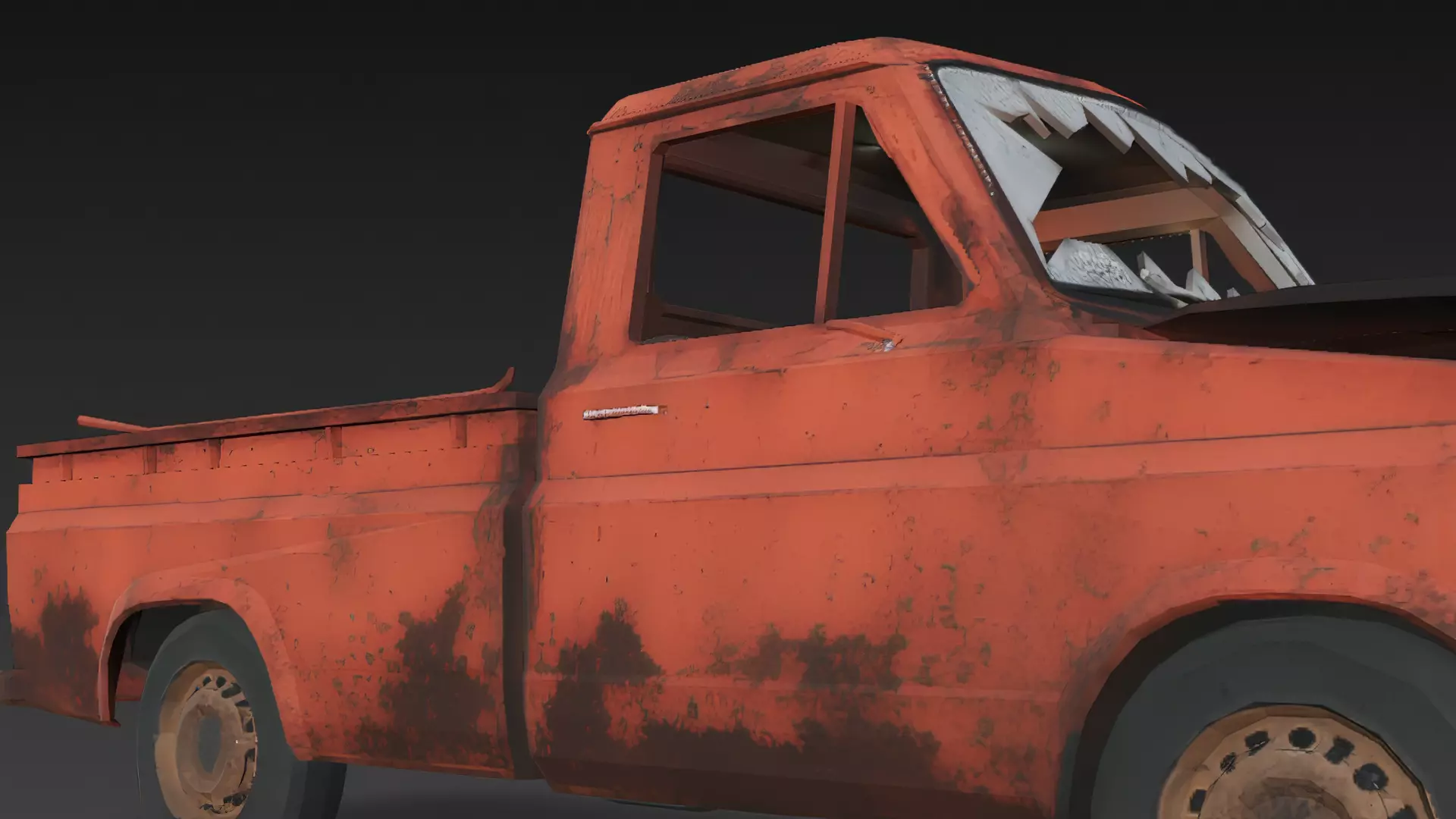 Abandoned Rusty Truck 3D Model PBR Low-poly 3D model_7