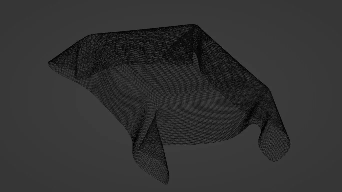 Picnic Table and Chairs plus Textured cloth 3D model_6