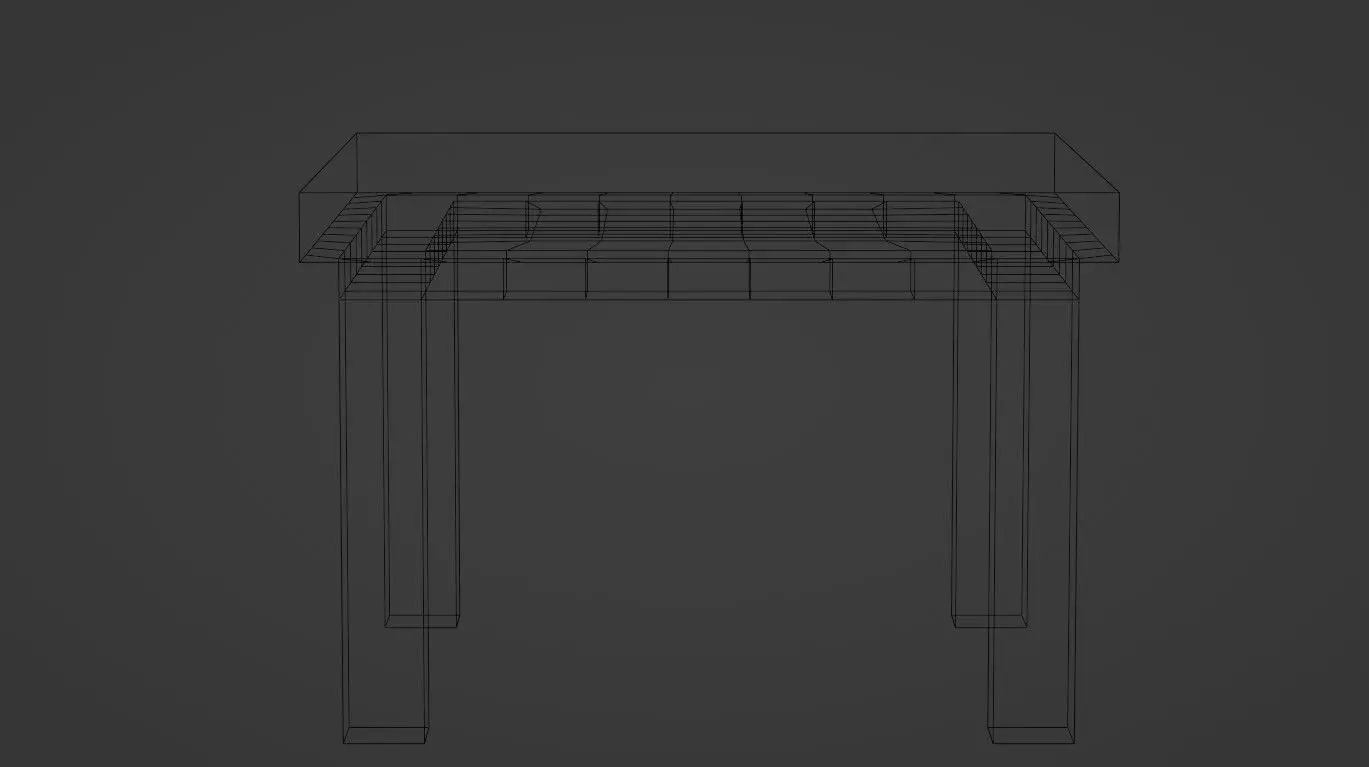 Picnic Table and Chairs plus Textured cloth 3D model_4