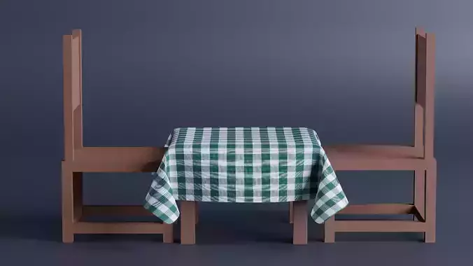 Picnic Table and Chairs plus Textured cloth