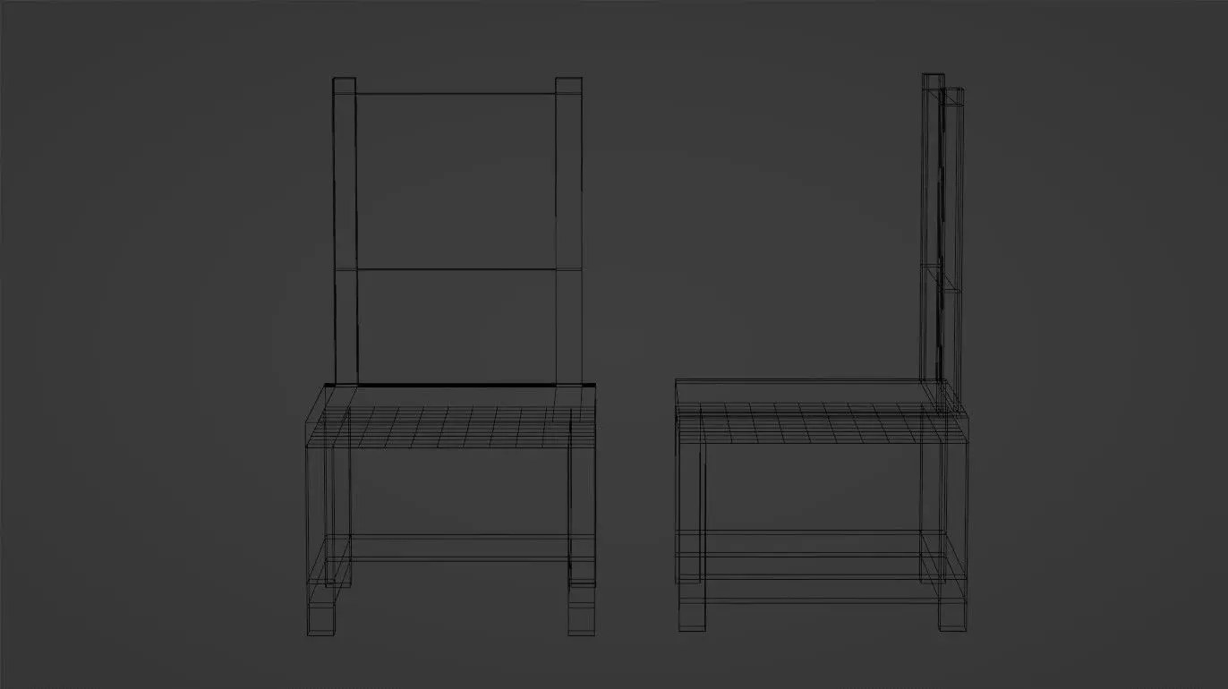 Picnic Table and Chairs plus Textured cloth 3D model_2