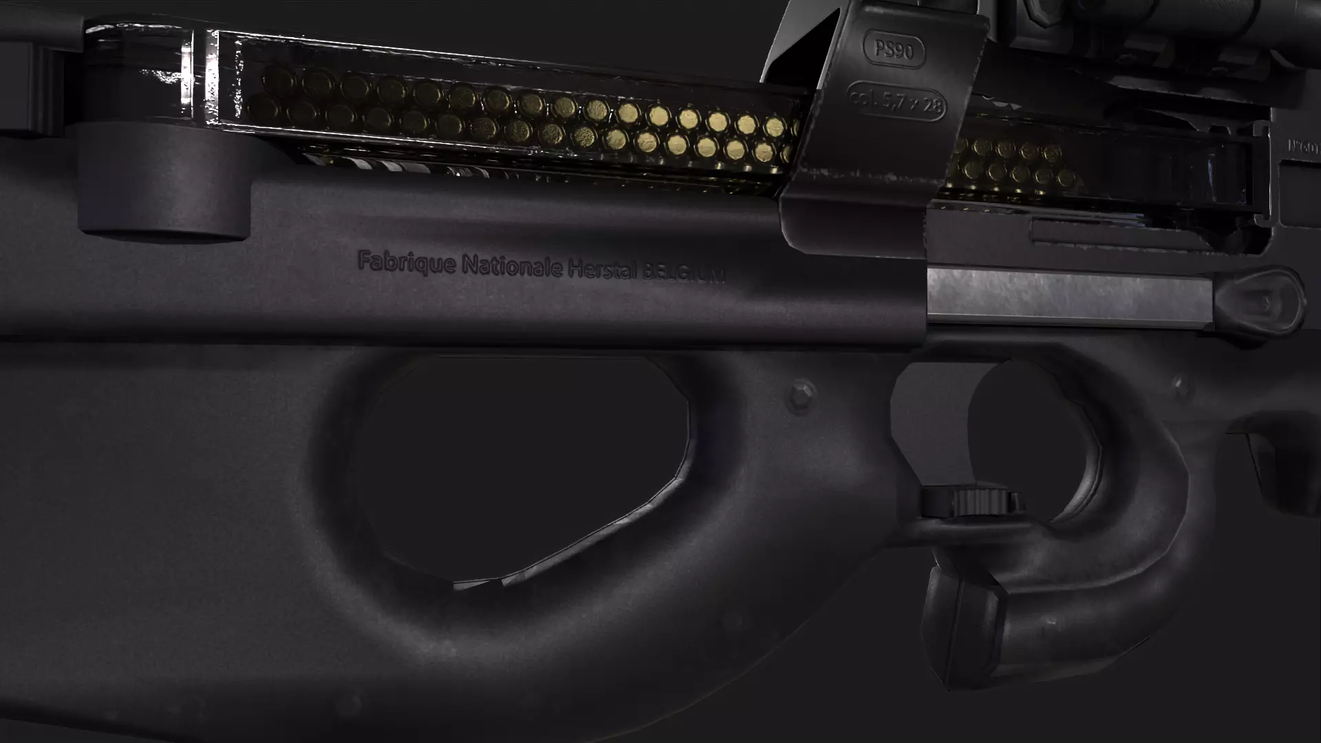 P90 Submachine Gun Low-poly 3D model_3