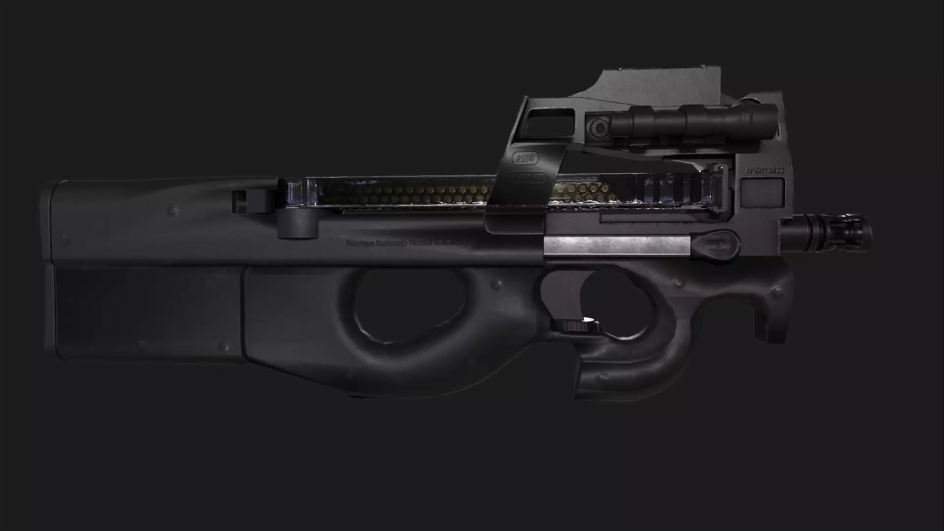 P90 Submachine Gun Low-poly 3D model_2