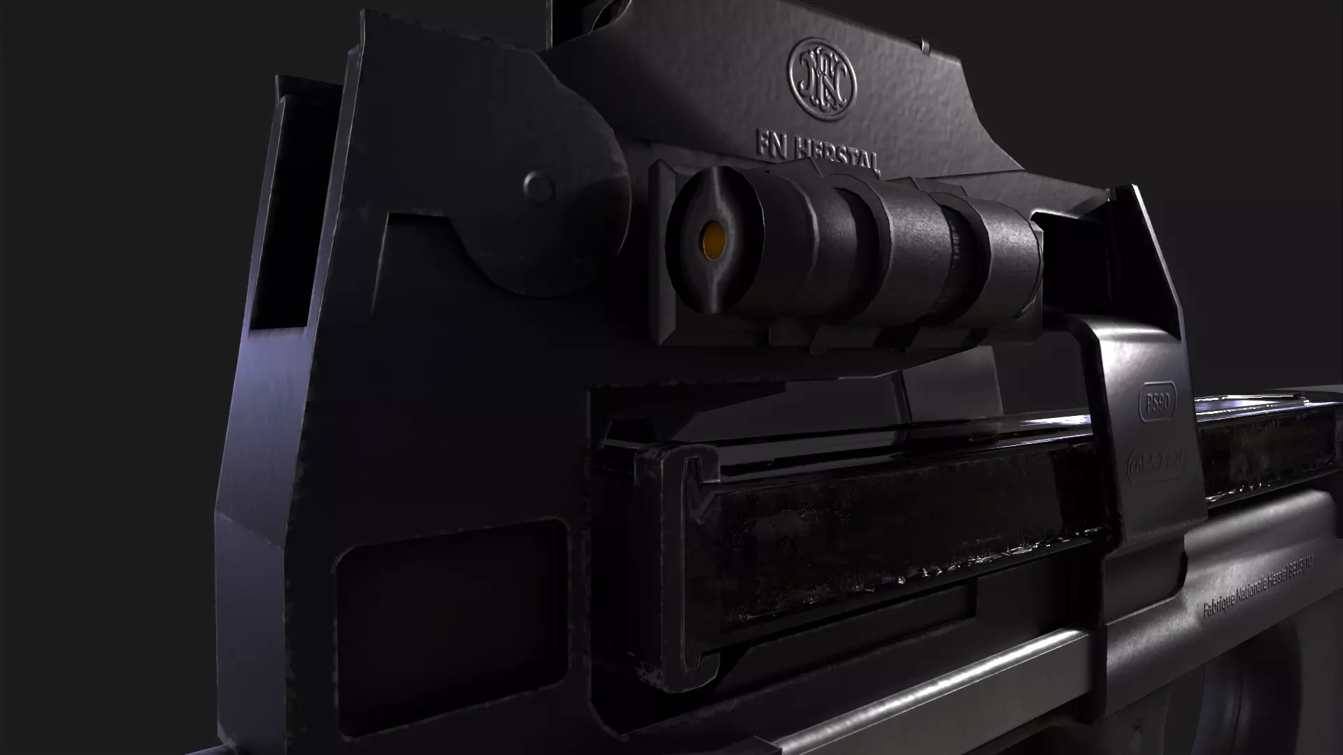 P90 Submachine Gun Low-poly 3D model_7