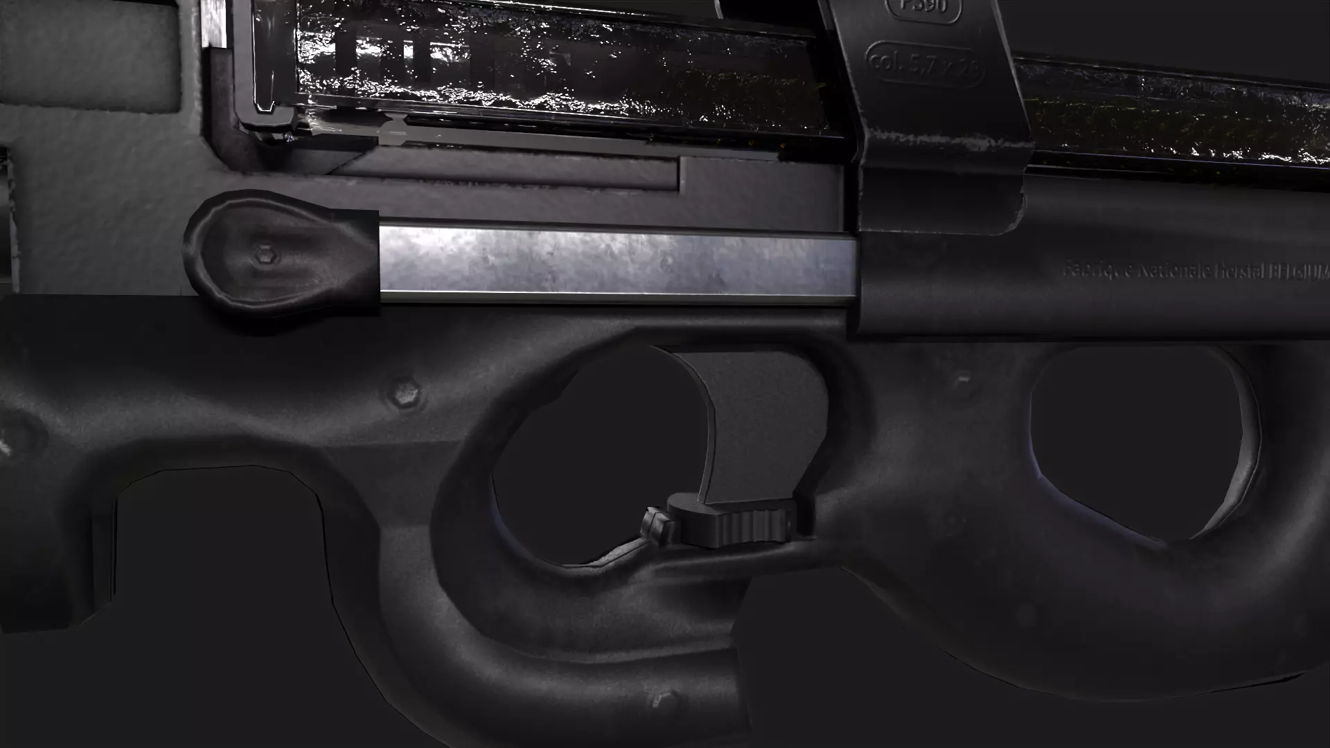 P90 Submachine Gun Low-poly 3D model_5