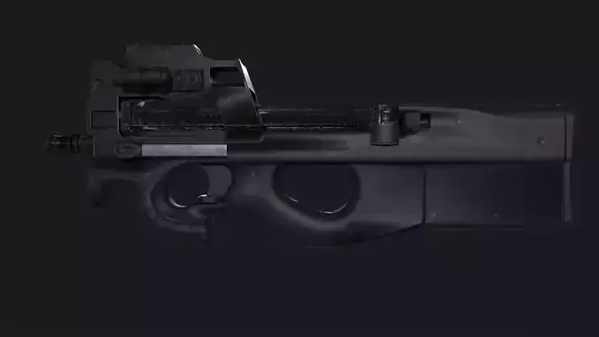 P90 Submachine Gun Low-poly 3D model